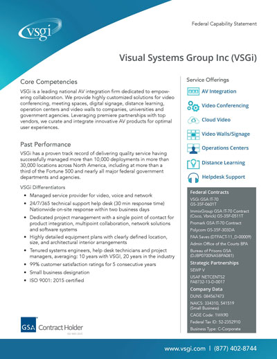 VSGi Federal Capabilities Overview